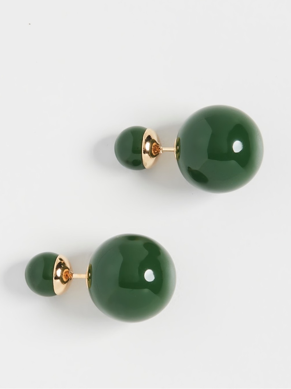 Shashi verde double ball earrings